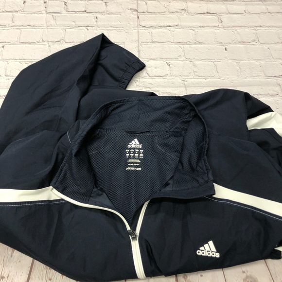 Adidas Men Full Zip Windbreaker Jacket Mesh Lined Size XL Extra Large M107 -19 - Picture 8 of 16